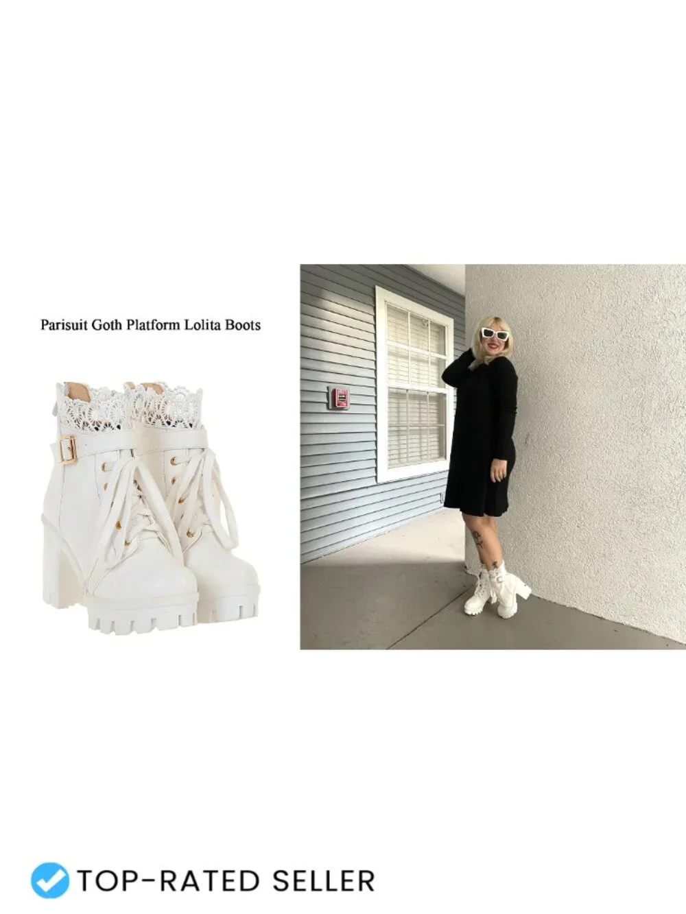 Chunky Platform Ankle Boots High Heel Lace Up Gothic Sweet Bootie